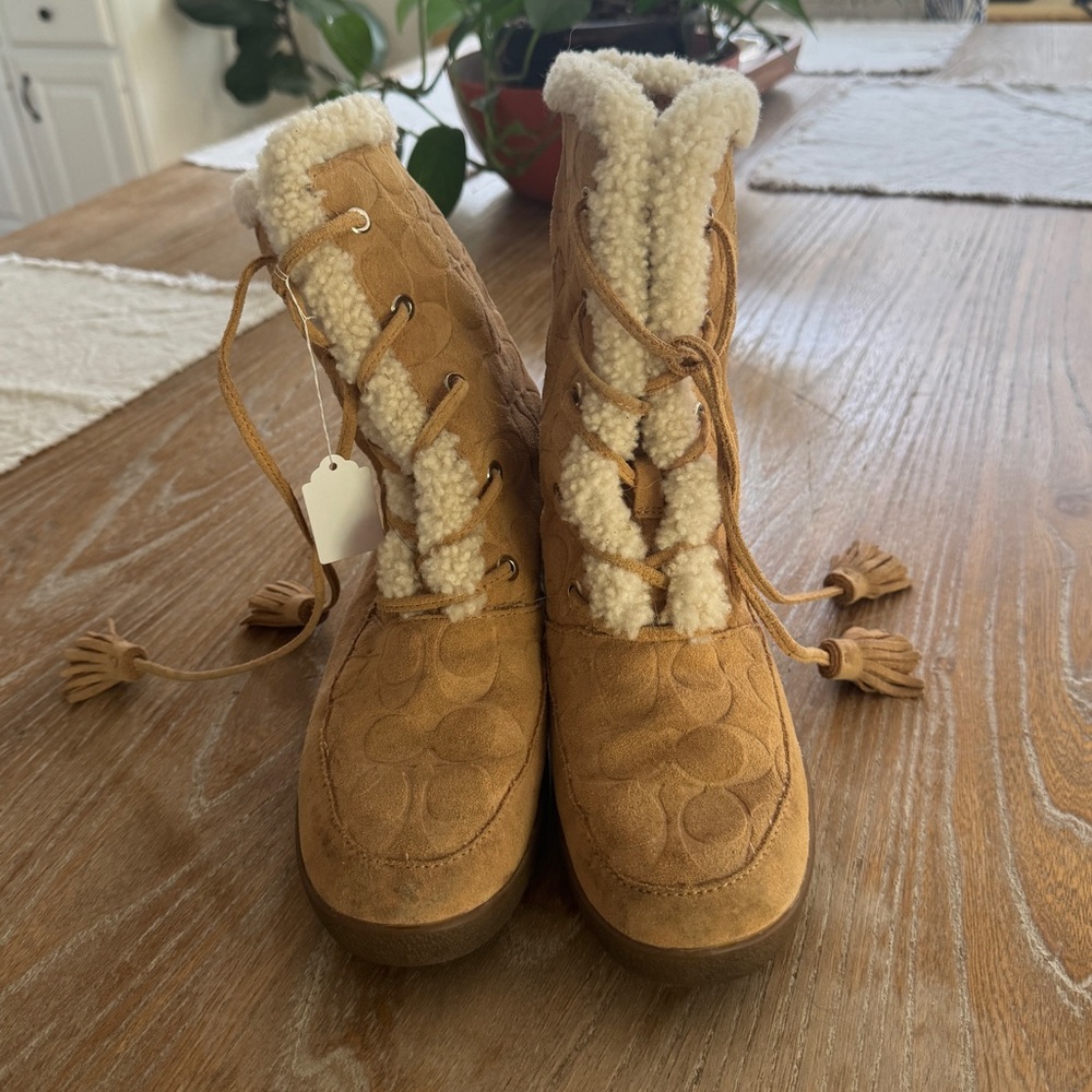 Coach suede booties